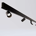 Modern Black Track Lighting With Downlights And Spotlights For Interior Design 3d model