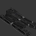 Futuristic Military Tank Exterior Design With Long Cannon Turret And Heavy Tracks