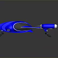 Futuristic Blue Flying Vehicle Model With Aerodynamic Structure And Shiny Surface Design