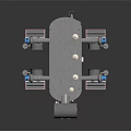 Industrial Electrical Transformer With Cooling Radiators Insulator Bushings And Access Ladder