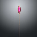 Elegant Pink Diamond Shaped Pendant Necklace With Intricate Pattern Design
