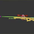 High Precision Sniper Rifle With Brown Body Black Barrel And Scope