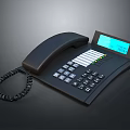 Black Digital Computer IP Phone With LCD Display And Numeric Keypad
