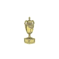 Golden Classic Trophy With Decorative Handles And Ornate Square Base Design