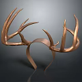 Unique Copper Colored Antler Shaped Decorative Headband for Daily Use