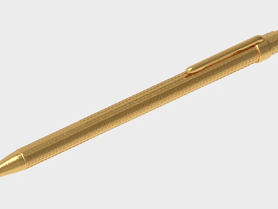 Golden Textured Metal Pen with Sleek Design And Premium Finish for Writing 3d model