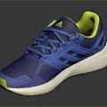 Blue And Yellow Sports Sneakers With Breathable Mesh Upper And White Sole