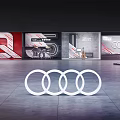 Audi Showroom Display With Logo Red Car And Modern Interior Design