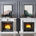 Jane Ou Fireplace Marble Fireplace Combination 3d model