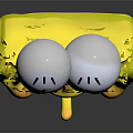SpongeBob SquarePants Yellow Square Character With Big Eyes Smiling Face And Red Tie