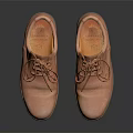 Orange Leather Lace Up Casual Shoes With Dark Sole And Stylish Design