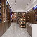Modern Tobacco And Wine Shop Interior With Shelves Wine Bottles Display And Counter
