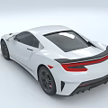 White Sports Car With Streamlined Body Black Rear Spoiler And Red Brake Calipers