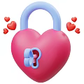Decorative Hardware Tools Heart Shaped Lock With Pink Body Blue Handle And Red Hearts