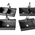 Modern Black Kitchen Sinks With Faucet In Single And Double Bowl Styles