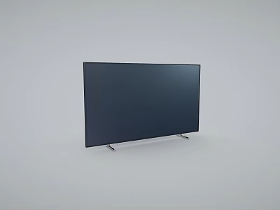Modern Ultra Slim Flat Screen Television with Black Panel and Metal Stand 3d model