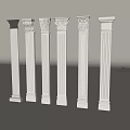 Different Types of Roman Columns Featuring Ornate Capital Details for Architectural Use