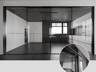 Modern Storefront Design Featuring Black Frame Glass Doors And Sleek Minimalist Style 3d model