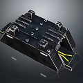 Modern Architectural Model With Geometric Cube Structures Platforms And Yellow Marking Lines 3d model