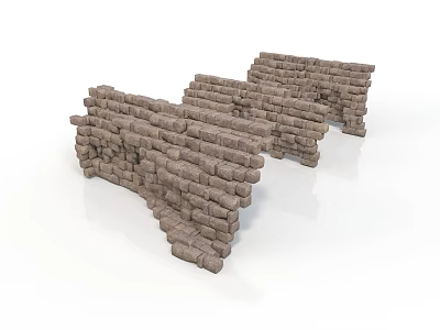 Decorative Stone Wall 3D Model Design For Natural Landscape Elements 3d model