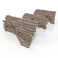 Decorative Stone Wall 3D Model Design For Natural Landscape Elements