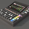 Professional Digital Audio Mixer With Colorful Buttons Adjustable Faders And Waveform Display Screen