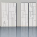 Modern Swing Doors With Geometric Line Patterns And White Panel Design For Interior Spaces 3d model