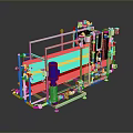 Industrial Water Treatment System With Cylindrical Filters Pipes Valves And Metal Frame