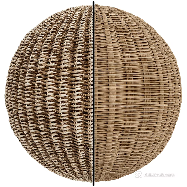 Decorative Ornament Set Featuring Woven Rattan Spherical Pieces With Dual Textured Patterns 3d model 