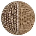 Decorative Ornament Set Featuring Woven Rattan Spherical Pieces With Dual Textured Patterns