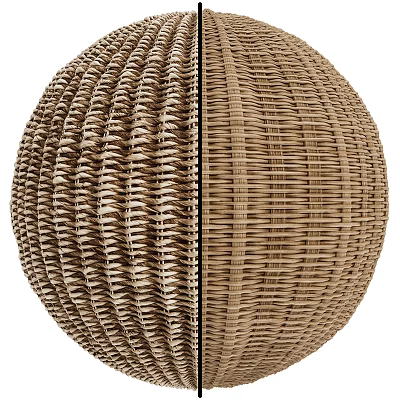 Decorative Ornament Set Featuring Woven Rattan Spherical Pieces With Dual Textured Patterns 3d model