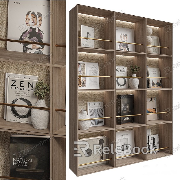 Modern Bookshelf Decorations Ornaments Furnishings Books Vinyl Records Ornaments Combination model