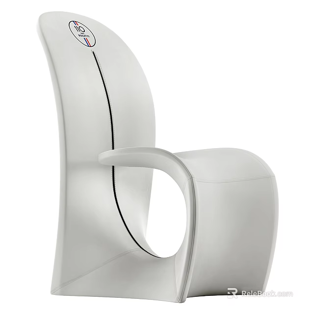 Elegant Modern Single Chair In White With Unique Curved Structure And Smooth Surface Design 3d model 