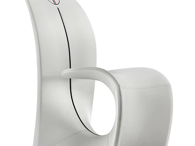 Elegant Modern Single Chair In White With Unique Curved Structure And Smooth Surface Design 3d model