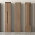 Modern Wooden Columns Arranged Against Wall With Various Designs For Interior