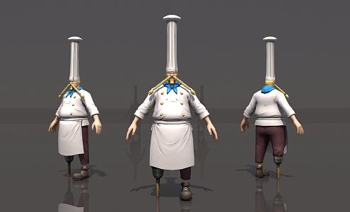 One Piece Zepp Red Foot Chef Pirates Group 3d model