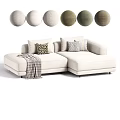 Modern Upholstered Double Chaise Sofa With Decorative Pillows And Multiple Custom Fabric Color Choices