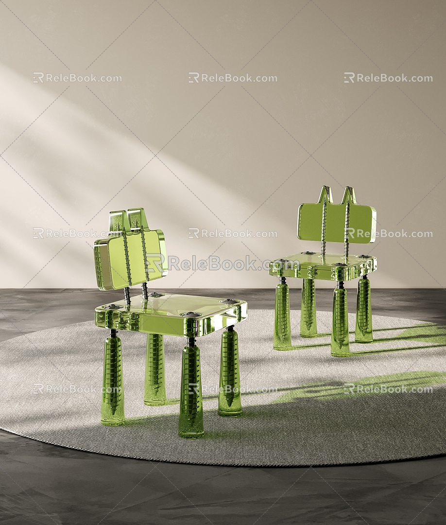 modern leisure chair acrylic single chair 3d model