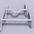 Modern Bridge 3D Model With Steel Frame And Curved Support Structure 3d model