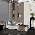 New Chinese-style chaise longue 3d model