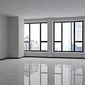 Zhongyu Construction Company Office Interior With Green Plant Light Wall And White Floor Tiles