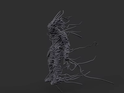 Game Film Character 3D Model With Wrapped Bandages Multiple Tentacles And Creepy Design 3d model