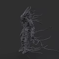 Game Film Character 3D Model With Wrapped Bandages Multiple Tentacles And Creepy Design