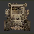 Handcrafted Wooden Mechanical Truck Model with Open Structure and Visible Gears