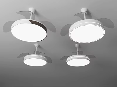 White Ceiling Mounted Air Conditioner Fan With Integrated Light And Modern Design For Home Interior 3d model