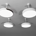White Ceiling Mounted Air Conditioner Fan With Integrated Light And Modern Design For Home Interior