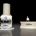 Mistine Exhibition Booth With Product Display And Staff At Counter