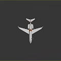 Modern White and Orange Jet with Open Staircase and Sleek Reflective Exterior