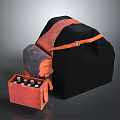 Household Items Black Storage Container With Orange Strap And Small Organizer Case