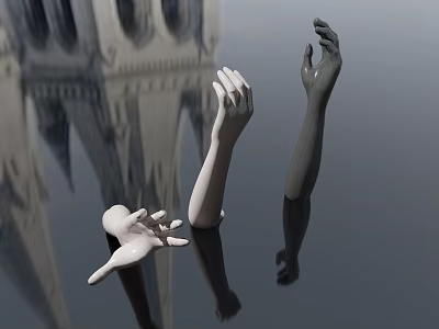 Modern Hand Art Plaster Hand 3d model